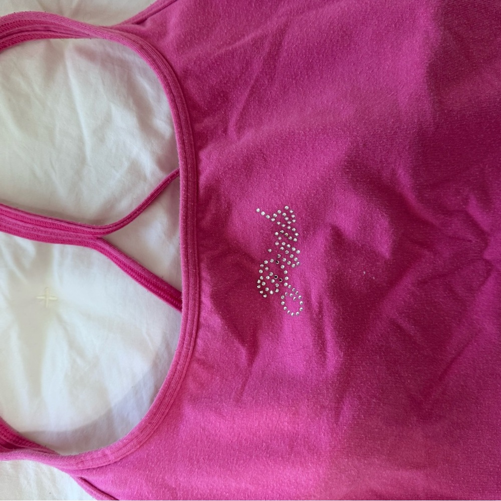 Pink Rhinestone Logo Racerback Tank - Picture 4 of 5